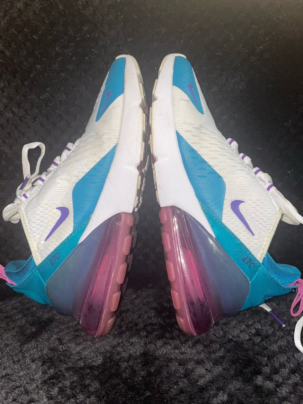 Nike Women’s Air Max 270 White Teal Purple Pink Accent Sneakers